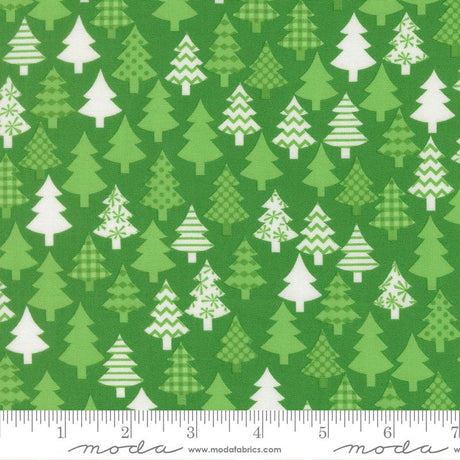 Snow Time fabric - Evergreen Trees print