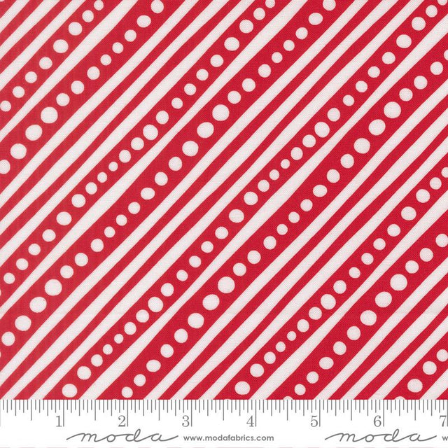 Snow Time Poinsettia Red Stripe Dot 805215