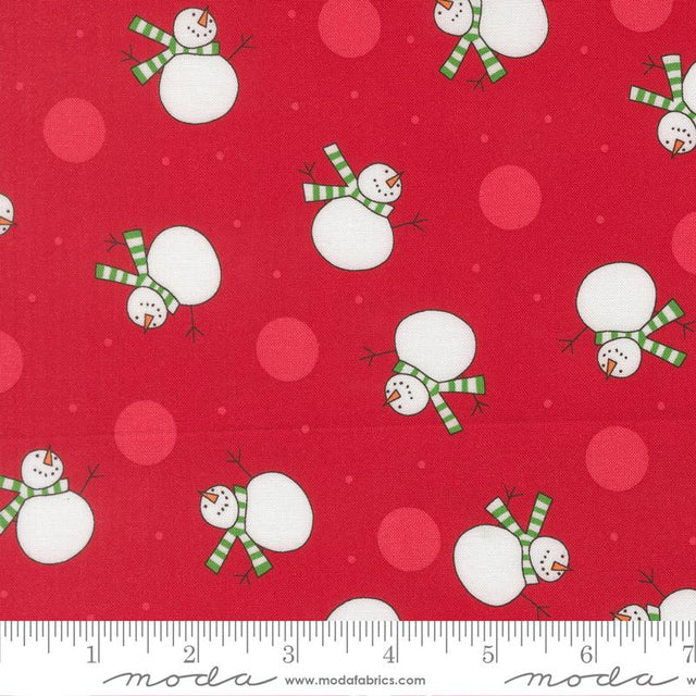 Snow Time Snowman Poinsettia Red 805217
