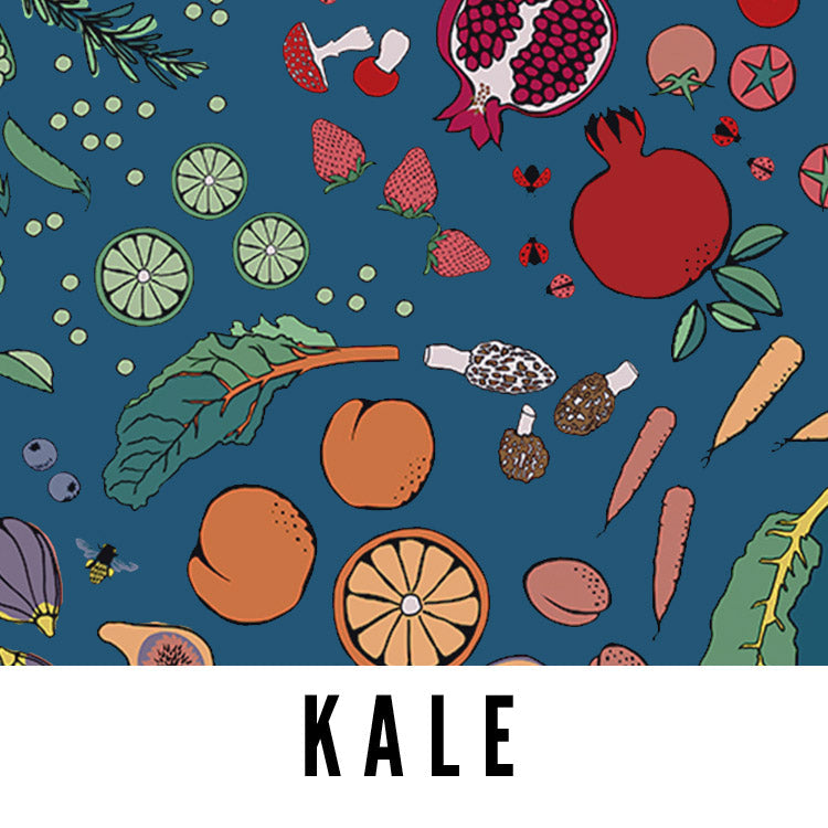 Splash Laminate Cotton Fabric - Kale Veggies