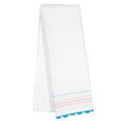 Tea Towel Embroidery Turquoise w/ Rick Rack
