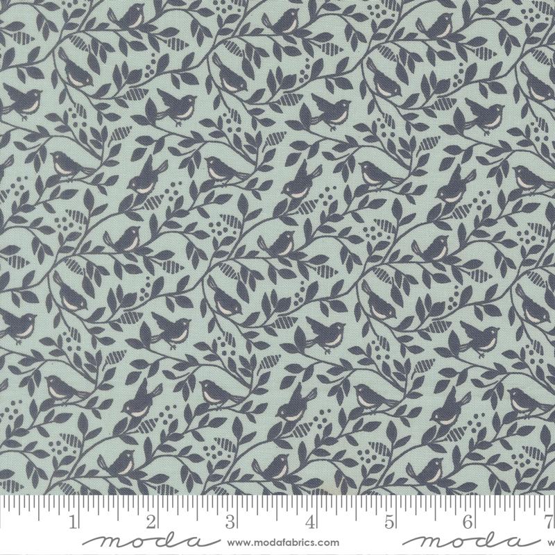 True Love fabric - Robins Egg Twilight print