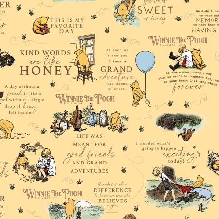 Winnie the Pooh Quotes Sunshine Flannel 6F130